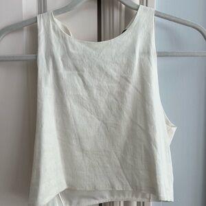 Zara white linen material high neck crop tank. Size small. Worn once